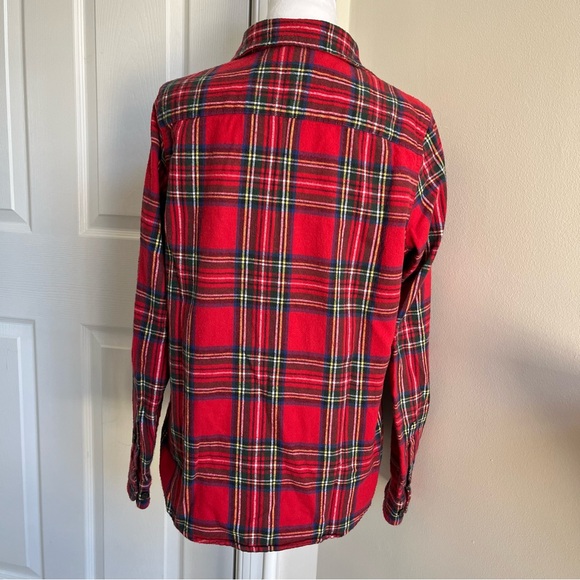 L.L.Bean LL Bean Long Sleeve Button Down Red Plaid Cotton Shirt Flannel Top S - Picture 3 of 6